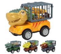 Toy Trucks - 4 Set Carrier Truck Dinosaur Toys,Tyrannosaurus Figures, Excavator Game, Push And Go Transporter Activity For Kids Boys Girls