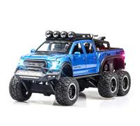 Toy Trucks for Boys Age 4-7 F150 Raptor Toy Truck for 3-5 Year Old Boys 1/24 Diecast Metal Model Pull Back Toy Car with Mini Motorcycle Pickup Truck and with Light and Sound