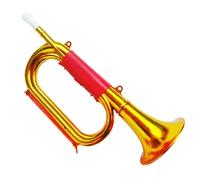 Toy Trumpet 13 Inch Playable Developmental Safe PP Plastic Golden Kids Trumpet with Comfortable Handle Educational Kids Musical Instruments
