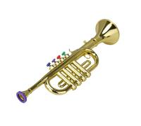 Toy Trumpet For Kids - Mini Brass Trumpet, Musical Horn | Coated Four Note Simulation Instrument Harmonica Saxophone Accessories Toys