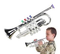 Toy Trumpet - Realistic Musical Instrument, Four-Tone ABS Construction with Authentic Horn Design | Parent-Child Music Education Tool for Family School Birthday Carnival Gift Giving