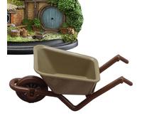 Toy Wheelbarrow Figure - Miniature Tools, Mini Cart Models Simulation Wheelbarrow Garden Trolley for Flower Pot Toy Wheelbarrow Figure is Lightweight