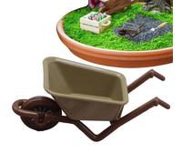 Toy Wheelbarrow Figurine - Miniature Tools - Mini Cart Models Simulation Barrows Garden Cart Decor For Flower Pot