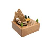 Toy Wooden Music Box Figurine Keepsake Collectible Tabletop Decor With Rounded Base And Nostalgic suitable for gift giving home decoration nursery bedroom study desk, style to 5