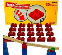 TOY2 20 Slopes | Angled Building Bricks compatible with DUPLO & All Major brands | Compatible Track Connectors & Arches | Sustainable Pack for Educational & Creative Play (20 Slopes)