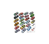 TOYABI Pullback Diecast Cars, 22Pcs Die Cast Metal Toy Cars with 8 Roadblock, Small Cars for Kids