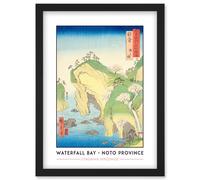 Toyama, Pontoon Etchu Province Utagawa Hiroshige Japan Woodblock Classic Collection Artwork Framed Wall Art Print A4 Artery8 Black One Size