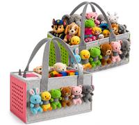 Toyana 2 PCs Carry Case for Toniebox Starter Set and Accessories Storage Bag with 2 Compartments & Handles - Multifunctional Felt Character Organiser for Children