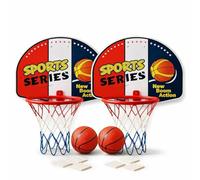 Toyana 2x Wall Mounted Basketball Hoop Set for Kids with Backboard & Mini Basketball & Rim Net, Over the Door Ring, Indoor Bedroom Sports Game Accessories Activity Toy Gift Set for Ages 3+ Years Kids