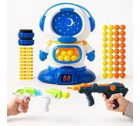 Toyana 49 Pcs Space Robot With Air Guns Toys, Scoring Target Moving Robot with 2 Air Blasters, Sound Effects, Digital Score Tracker, Foam Ball Shooter & Soft Darts Fun Gift for Boys & Girls 3+ Years