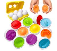 Toyana 6 pcs Matching Eggs Learning Toy - Educational Fruits Shapes Game for Toddlers, Montessori Preschool Literacy & Fine Motor Skills Activity with Storage Box for Boys & Girls