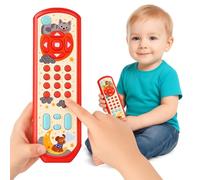 Toyana Baby TV Remote Control Toy, Early Learning Play Remote with Lights, Music & Sounds Toddler Toy, Sensory Birthday Gift for Infants Boys & Girls - Red