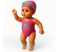 Toyana Baby Wind Up Swimming Doll - 6 Inch, Floating Water Doll with Moving Arms & Legs Bath & Pool Toy, Easy Wind-Up Waterproof Mechanism Swim Dolls for Bathtime Play Fun Gift Toy