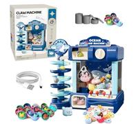 Toyana Claw Machine for Kids, 2-in-1 Electronic Mini Arcade Game & Slide for Capsule Prizes, Interactive Lights & Music Gift Toy with Dual Power Mode for Children 3+ Years