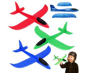 Toyana Glider Planes for Kids, 1 Pc Large Foam Airplane Toy with Dual-Mode Flying, Hand Throw Glider Aeroplane Toy, Family Interactive Outdoor Fun Activity Gift for Children 3+ Years - Random Colour