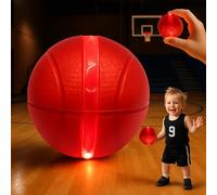 Toyana Kids Basketball, Mini 10cm Light Up Basketball, Motion Activated LED Glow in the Dark Night Ball, Indoor Outdoor Game Play Basket Ball, Garden Sports Activity Toy Gift for Children 3+ Years