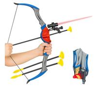 Toyana Kids Bow & Arrow Set, Foldable Bow with Infrared Aiming & 3 Suction Darts Arrows, Indoor Outdoor Target Practice, Sports Active Playset, Portable Archery Gift Set for Children 3+ Years