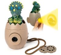 Toyana Kids Dinosaur Toy Projector Torch with 3 Slides, Dinosaur Egg Flashlight Projector, Educational Learning Bedtime Story Toy, Creative Activity Gift Play Set for Children 3+ Years
