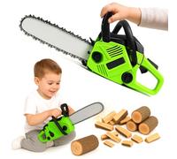 Toyana Kids Toy Chainsaw with Lifelike Sounds & Spinning Chain, Children Pretend Play Power Tool, Workshop Role Play Indoor Outdoor Activity Gift Toy for Boys Girls Ages 3+ Years