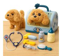 Toyana Kids Veterinary Playset with Walking & Barking Plush Puppy - Complete Pet Doctor Kit with Stethoscope, Syringe, Thermometer & Grooming Tools - Educational Role-Play Vet Toy for Kids Ages 3+