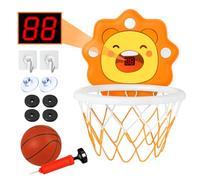Toyana Kids Wall Mounted Basketball Hoop with Scoreboard Display & Basket Ball, Pump, Rim Net, Over the Door Ring, Indoor Bedroom Sports Game Activity Toy Gift Set for Children Ages 3+ Years
