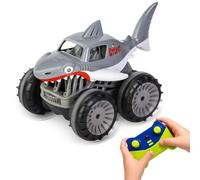 Toyana Remote Control Cars for Kids, 2.4 GHz Rechargeable RC Stunt Car, Durable Waterproof Mini Shark Monster Truck, Indoor Outdoor, On-Road Off-Road Gift for Children 3+ Years