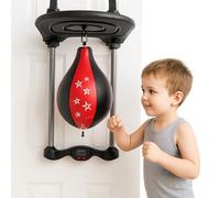 Toyana Speed Bag with Adjustable Height Platform for Kids, Over The Door & Wall Mount Punching Bag with Digital Meter, Boxing Practice Speed Ball, Sports Activity Gift Playset for Children 3+ Years