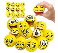 Toyana Stress Balls for Anxiety & Stress Relief, Soft 3 PCs Random Emoji Funny Face Balls, Sensory Fidget Toy for Kids, 3 Inch Squishy Squeeze Ball Set, Helps to Stay Calm & Focused