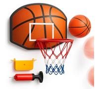 Toyana Wall Mounted Basketball Hoop Set for Kids with Backboard & Mini Basket Ball, Pump, Rim Net, Over the Door Ring, Indoor Bedroom Sports Game Activity Toy Gift Set for Children Ages 3+ Years