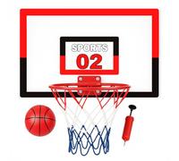 Toyana Wall Mounted Basketball Hoop Set for Kids with Backboard & Mini Basket Ball + Pump + Rim Net, Over the Door Ring, Indoor Outdoor Sports Game Activity Toy Gift Set for Children Ages 3+
