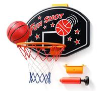 Toyana Wall Mounted Basketball Hoop Set for Kids with Backboard & Mini Basket Ball, Pump, Rim Net, Over the Door Ring, Indoor Outdoor Sports Game Activity Toy Gift Set for Children Ages 3+ Years