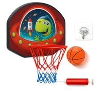 Toyana Wall Mounted Basketball Hoop Set for Kids with Dinosaur Backboard & Mini Basket Ball + Pump + Rim Net, Over the Door Ring, Indoor Outdoor Sports Game Activity Toy Gift Set for Children Ages 3+