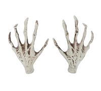 TOYANDONA 1 Pair Creepy Skeleton Hands Realistic Halloween Prank Props for Haunted House Decor for Clubs Pubs and Carnival Decorations Scare Friends with Scary Adornment