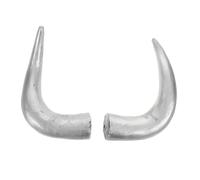 TOYANDONA 1 Pair Devil Horns Headband Realistic Ox Horn Hair Accessory for Halloween Costume Fancy Dress Parties and Cosplay Events Sturdy and Lightweight Catching Silver Finish