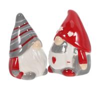 TOYANDONA 1 Pair Leak-Proof Ceramic Gnome Salt and Pepper Shakers, Small Kitchen Seasoning Holders, Creative Ceramic Condiment Containers for Dining Table Use