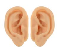 TOYANDONA 1 Pair Practice Piercing Ear Models - Silicone Ear Acupuncture Point Display for Massage - Human Anatomy Teaching Model for Nursing Training