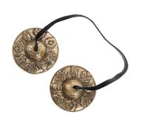 TOYANDONA 1 Pair Tibetan Tingsha Cymbals Sturdy Brass Finger Bells for Mindfulness Meditation Spiritual Practices and Rituals Rich Sound Quality for Yoga and Musical Performances