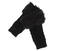 TOYANDONA 1 Pair Women's Detachable Knitted Wrist Winter Short Arm Warmers Faux Fur Black Sweater and Coat Sleeve Warmers