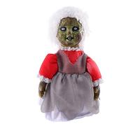TOYANDONA 1 PC Halloween Voice-Activated Induction Doll Glowing Walking Doll Scene Layout Props for Haunted House Party Bar Without Battery White