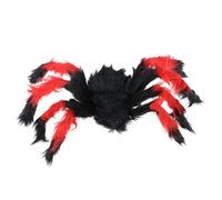 TOYANDONA 1 pieces Halloween Spider Decorations, Halloween Large Scary Hairy Spider Fake Red Spider for Outside Indoor Yard Web Decor Party Favor