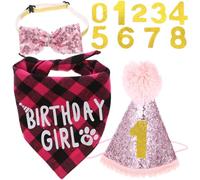TOYANDONA 1 Set Cat Birthday Supplies Set Birthday Hat Bandana Bow Tie for Pet Parties Lightweight Comfortable Adorable Pet Decorations for Cats for Celebrating Special Days