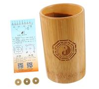 TOYANDONA 1 Set Chinese Fortune Divination Bamboo Bucket with Copper Coins for Traditional Divination Games Premium Quality Bamboo Pot for Feng Shui and Spiritual Practices