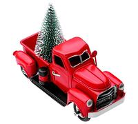 TOYANDONA 1 Set Christmas Vintage Red Truck Decor Red Metal Truck Car Model with Mini Xmas Trees Ornaments for Christmas Decorations Table Top Decor (6. 68X2. 95X3. 14inch)
