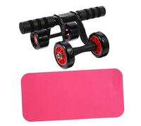TOYANDONA 1 Set Four Wheel Ab Roller Fitness Equipment with Extra Mat Durable Core Trainer for Smooth Surfaces Backward Movement Non Slip Handle Design for Home Workouts