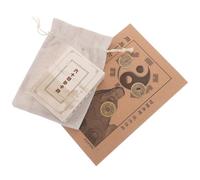 TOYANDONA 1 Set I Ching Divination Kit Hexagram Cards with Instruction Guide Ancient Chinese Coins Luck Charms Feng Shui Decoration for Wisdom Prosperity