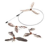 TOYANDONA 1 Set Interactive Cat Teaser Stick with Replacement Heads Indoor Kitten for Fun Exercise Includes Black Gray Designs Engaging Activity for Cats