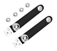 TOYANDONA 1 Set Metal Joint Leather Buckle Strap Accordion Straps with Buckles Bellows Belt Fittings Universal Metal Strapping Buckles Strap with Metal Buckle Cowhide Black
