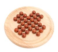 TOYANDONA 1 Set of Wooden Classical Games Card Board Europe Chess Game Single Chess Peg Cognitive Round Board Classical Educational（Chessboard Diameter 5.5in）