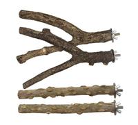 TOYANDONA 1 Set Parrot Stand Rack Set Grey Coffee Wood Training Play Stand for Birds Easy to Install Unique Design Keeps Parrots Entertained for Adventure Exploration