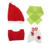 TOYANDONA 1 Set Santa Doll Dress Christmas Outfit Holiday Doll Clothing Warm Winter Clothes with Scarf Hat Pants Compatible for Labubu 1 2 3